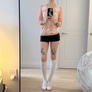 Tommy hilfiger pink argyle sweater